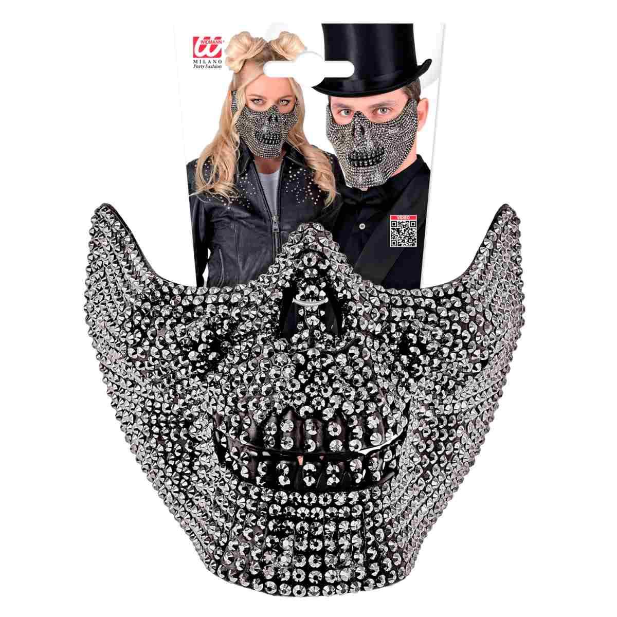 Maschera Viso Pvc Horror Teschio Con Strass |Widmann