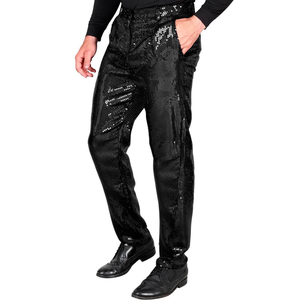 Pantaloni Anni Party Disco Nero con Paillettes |Uomo_E1_03122