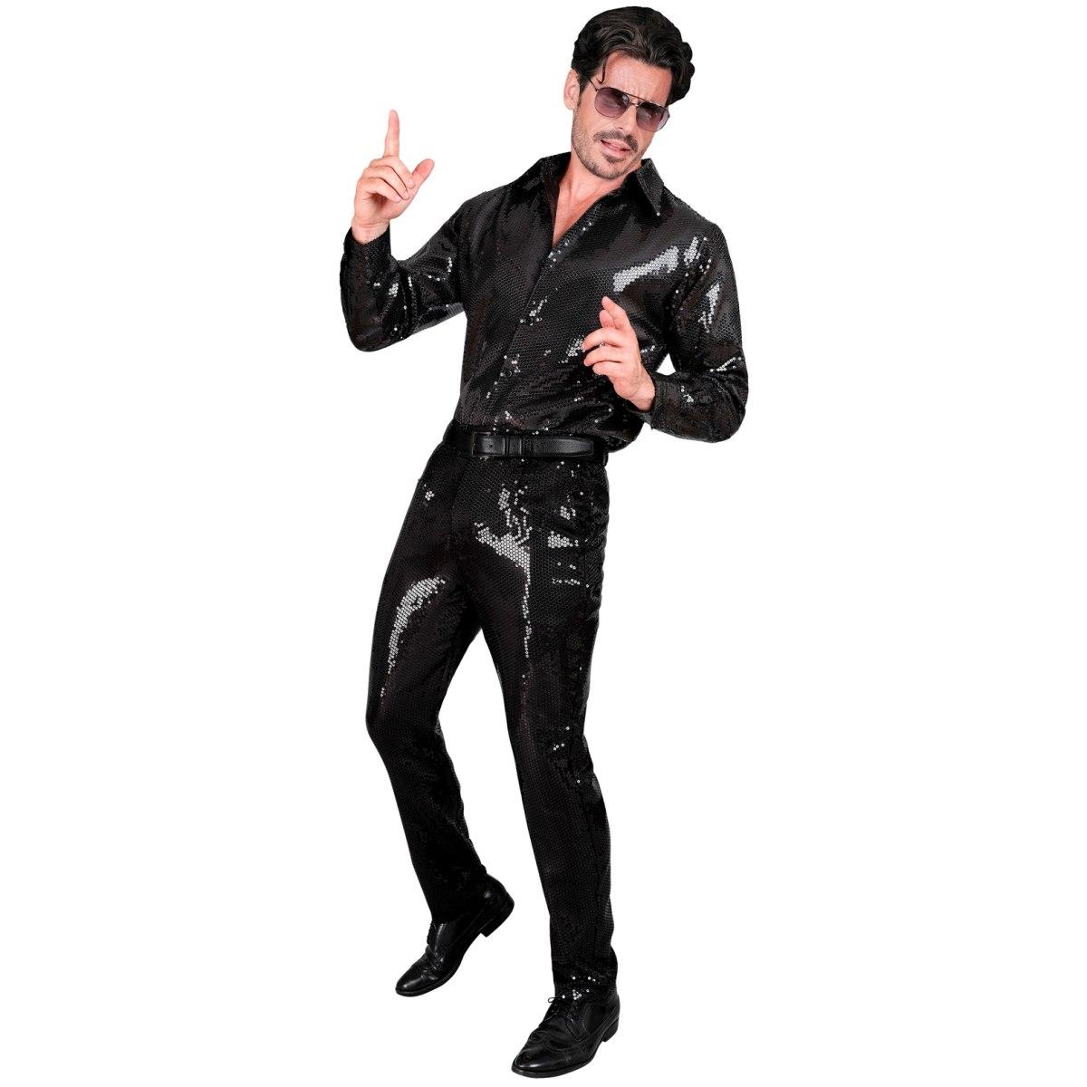 Pantaloni Anni Party Disco Nero con Paillettes |Uomo_E1_03122