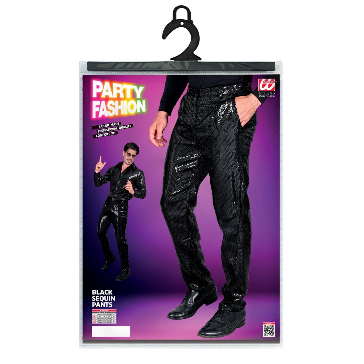 Pantaloni Anni Party Disco Nero con Paillettes |Uomo_E1_03122