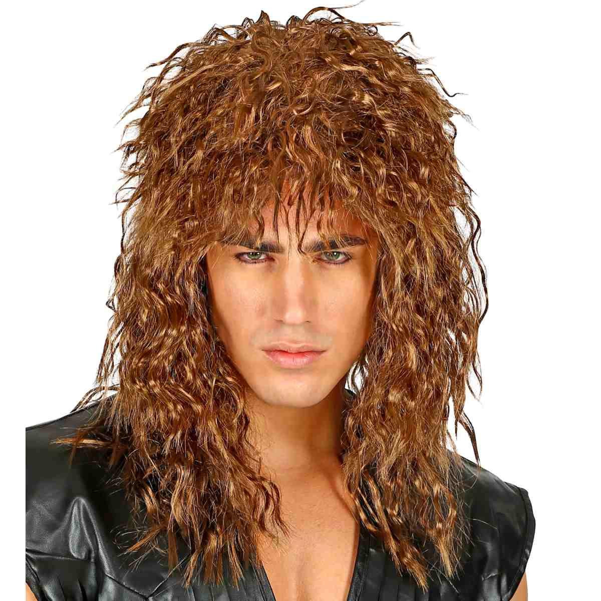 Parrucca Castana Rock Star Anni 80 |Widmann