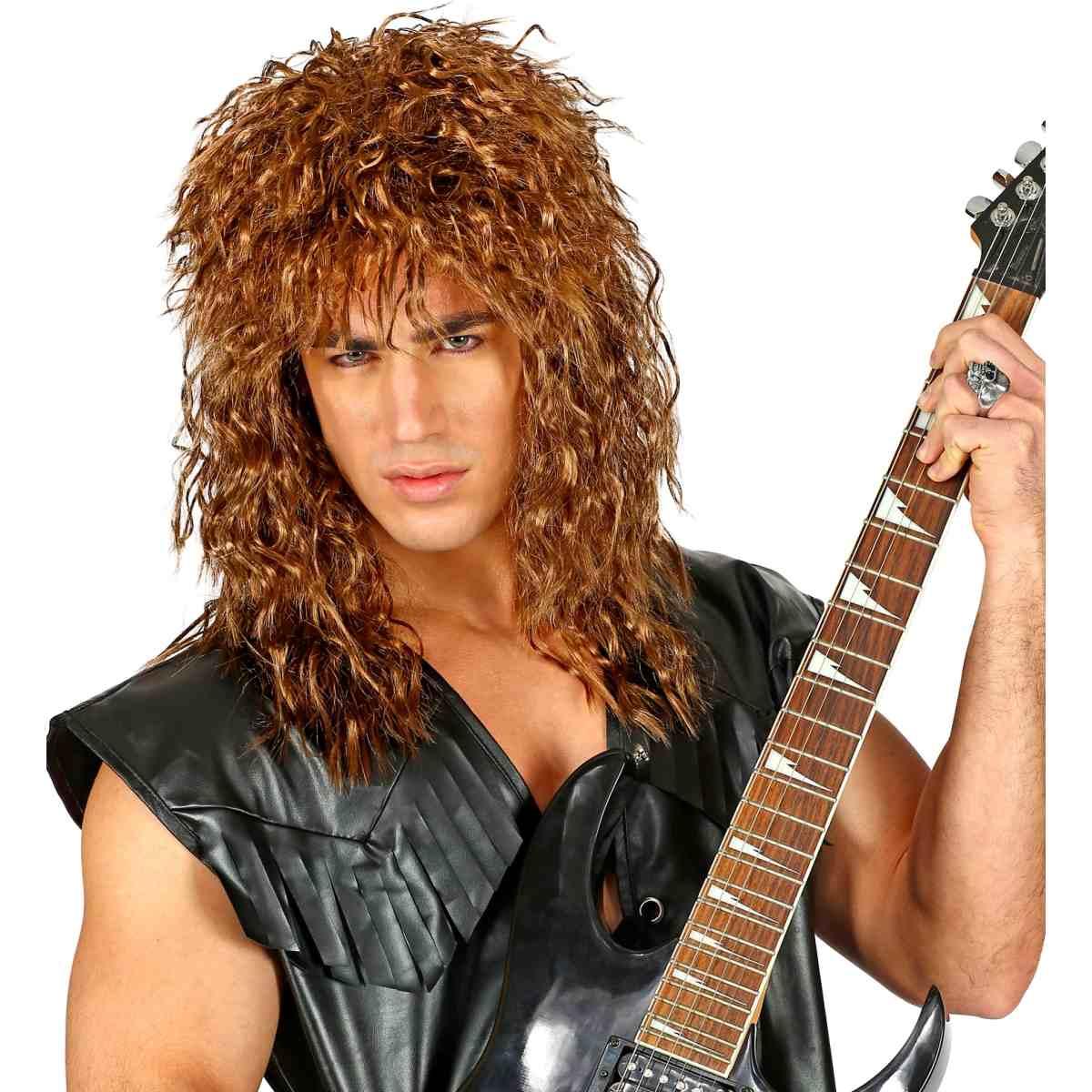 Parrucca Castana Rock Star Anni 80 |Widmann