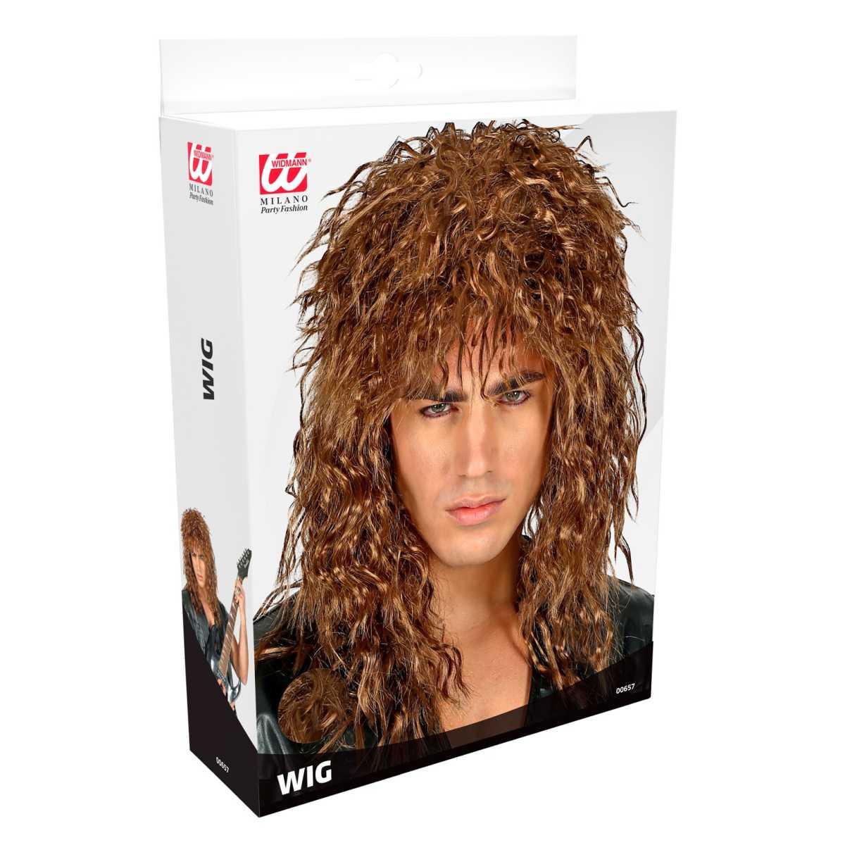 Parrucca Castana Rock Star Anni 80 |Widmann
