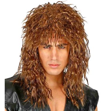 Parrucca Castana Rock Star Anni 80 |Widmann