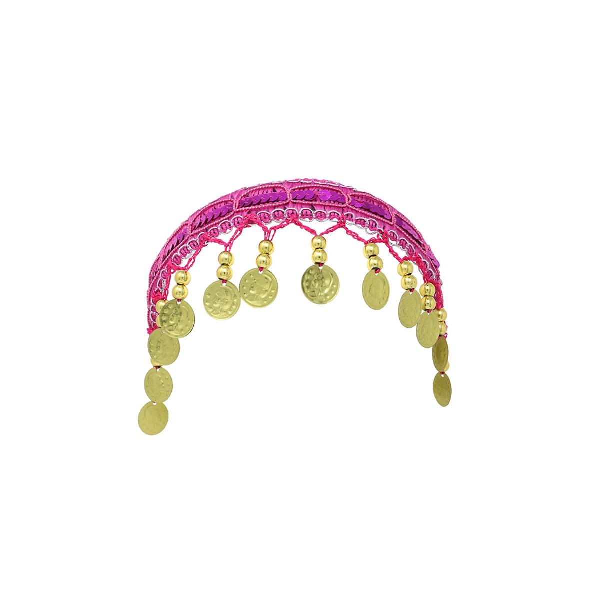 Copricapo Gitana Rosa Con Monete |Guirca