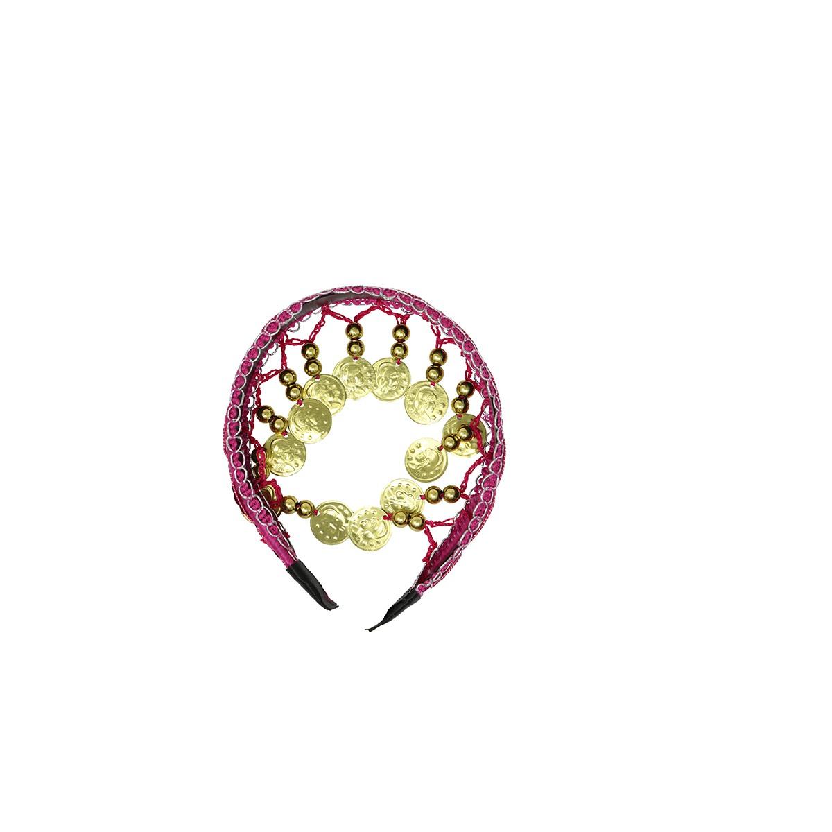 Copricapo Gitana Rosa Con Monete |Guirca