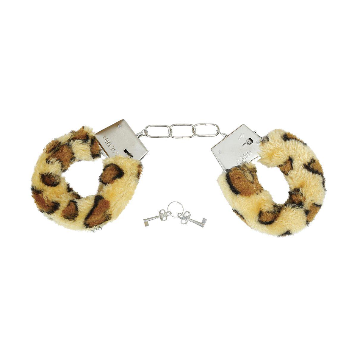 Manette Metallo Peluche Leopardate Con Chiave |Guirca
