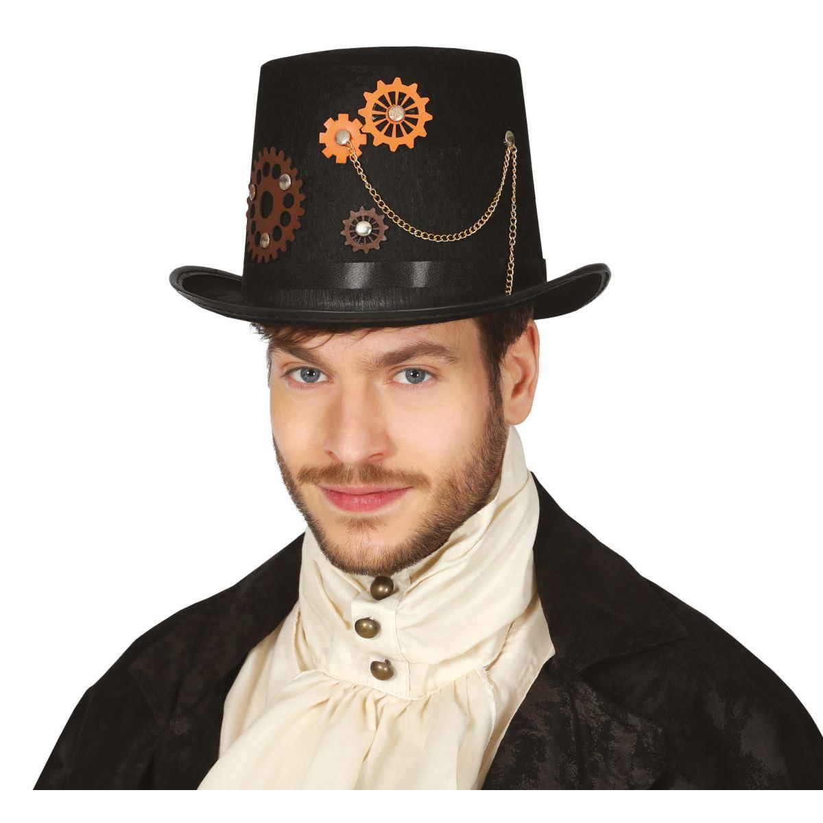 Cappello Steampunk Nero Con Ingranagg |Widmann