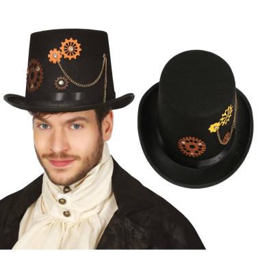 Cappello Steampunk Nero Con Ingranagg |Widmann