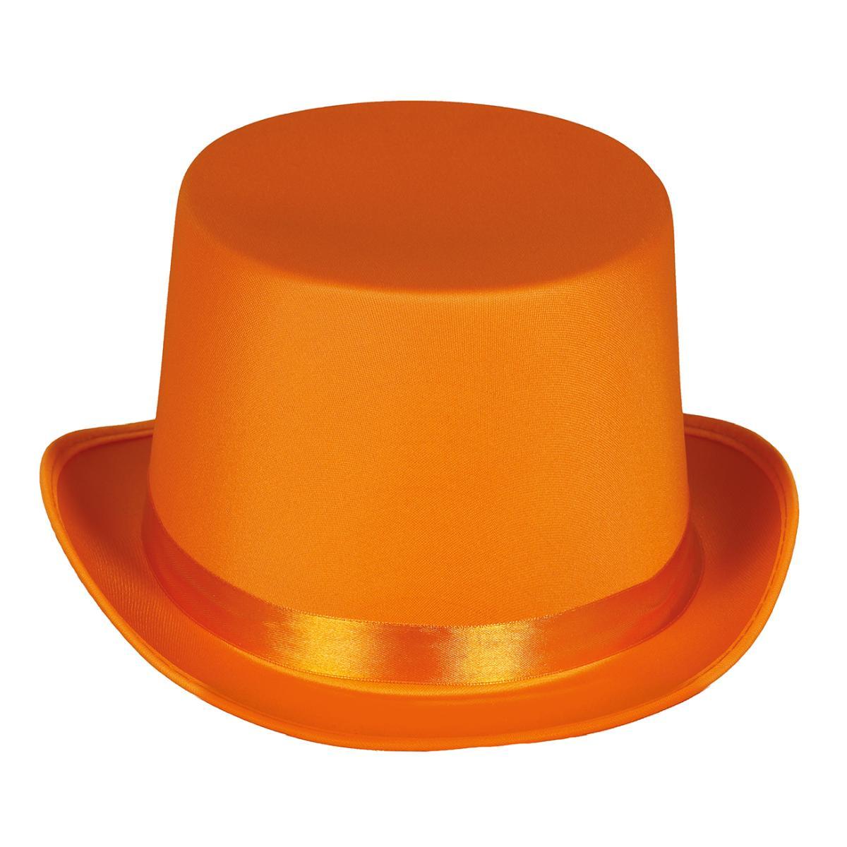 Cappello Cilindro Arancione Raso |Guirca