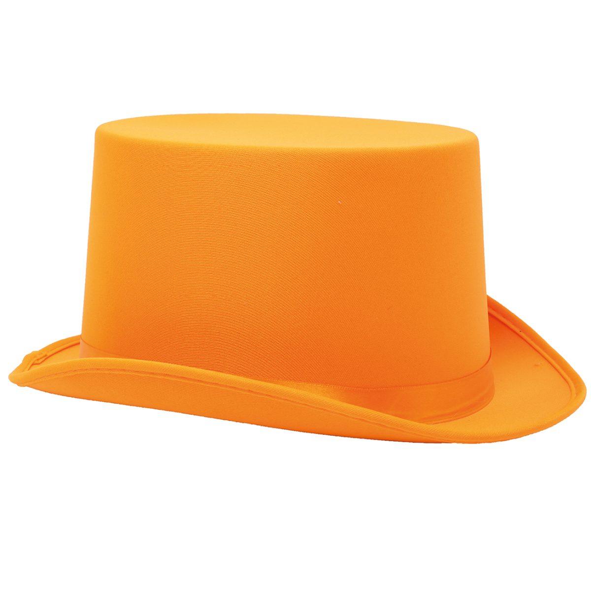Cappello Cilindro Arancione Raso |Guirca