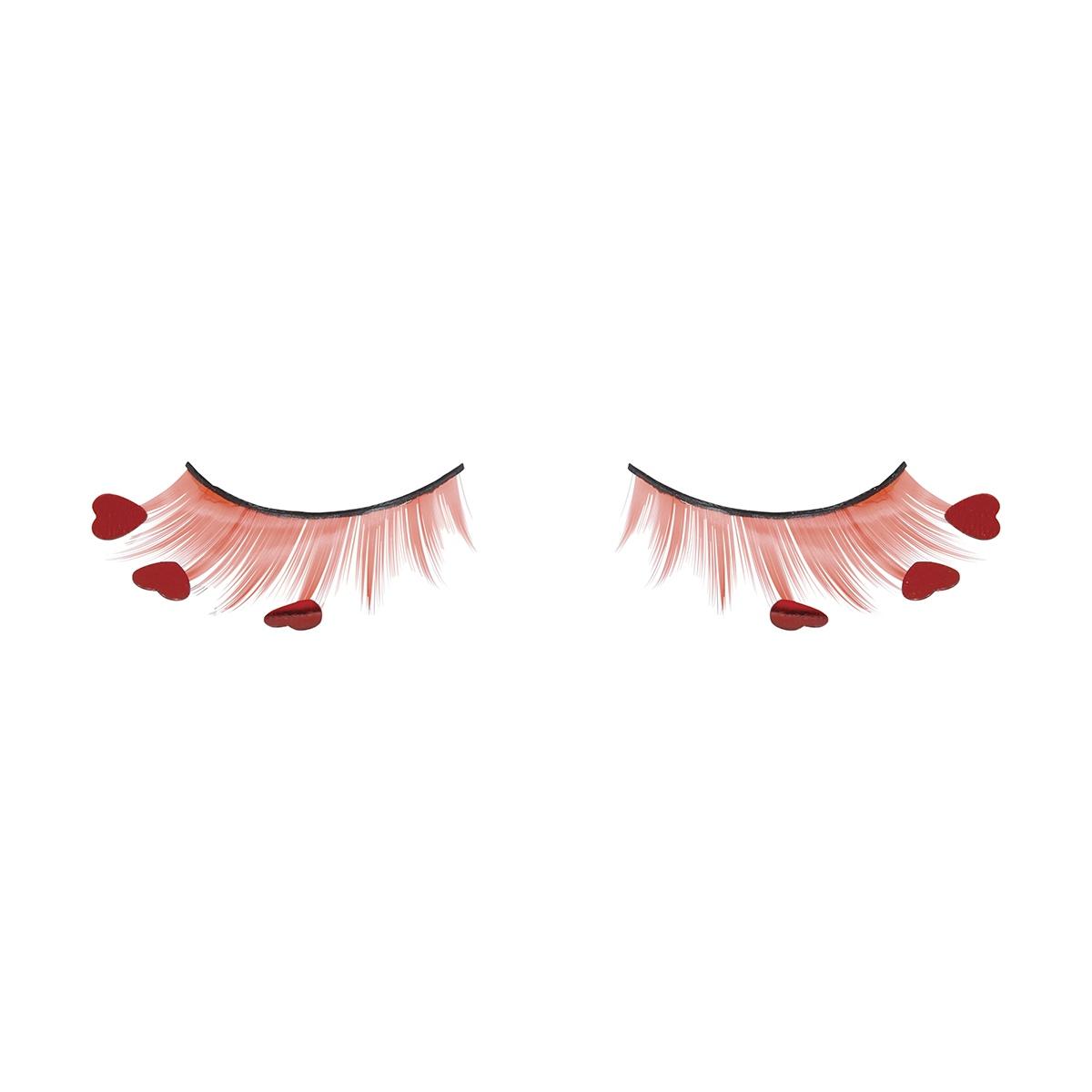 Trucco Ciglia Rosse Con Cuori |Guirca