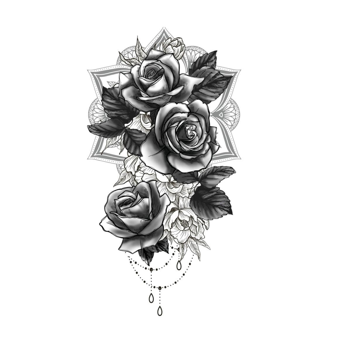 Tatuaggi rimovibili corpo rose