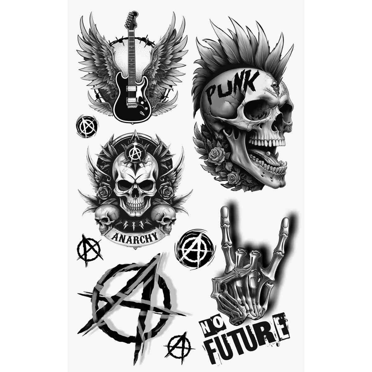 Tatuaggi Viso Corpo Rimovibili Punk |Guirca