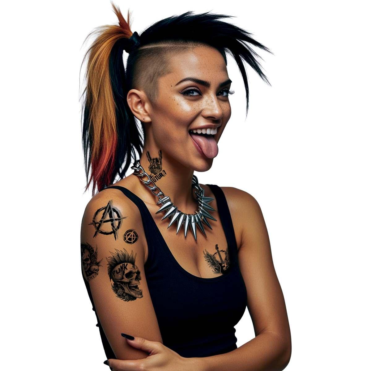 Tatuaggi Viso Corpo Rimovibili Punk |Guirca