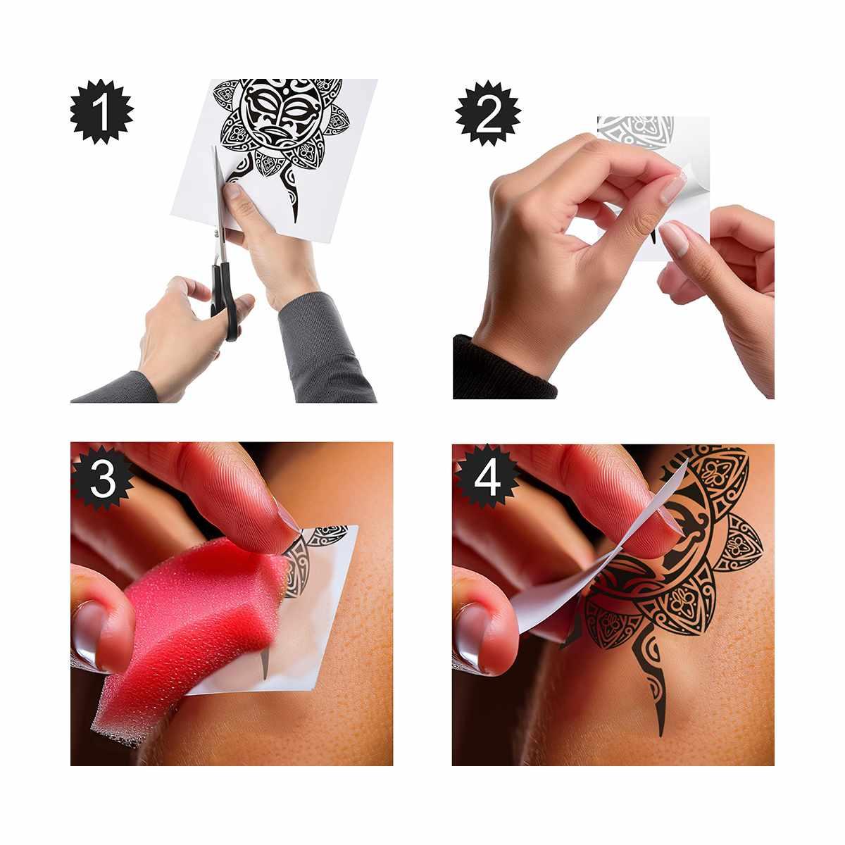 Tatuaggi Viso Corpo Rimovibili Tribali Con Tartaruga |Guirca