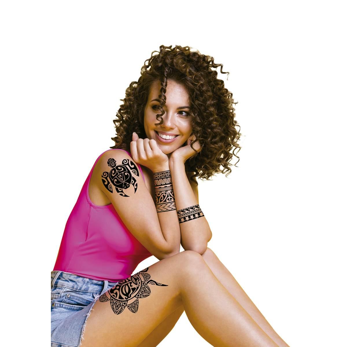 Tatuaggi Viso Corpo Rimovibili Tribali Con Tartaruga |Guirca