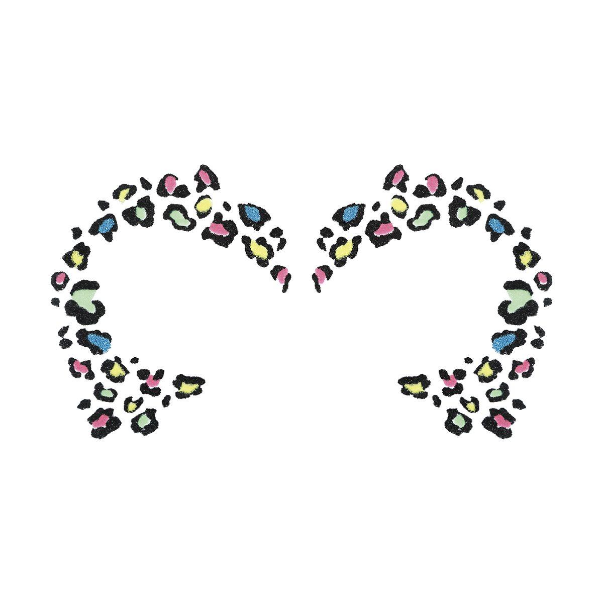 Tatuaggi Viso Rimovibili Leopardo Multicolor |Guirca
