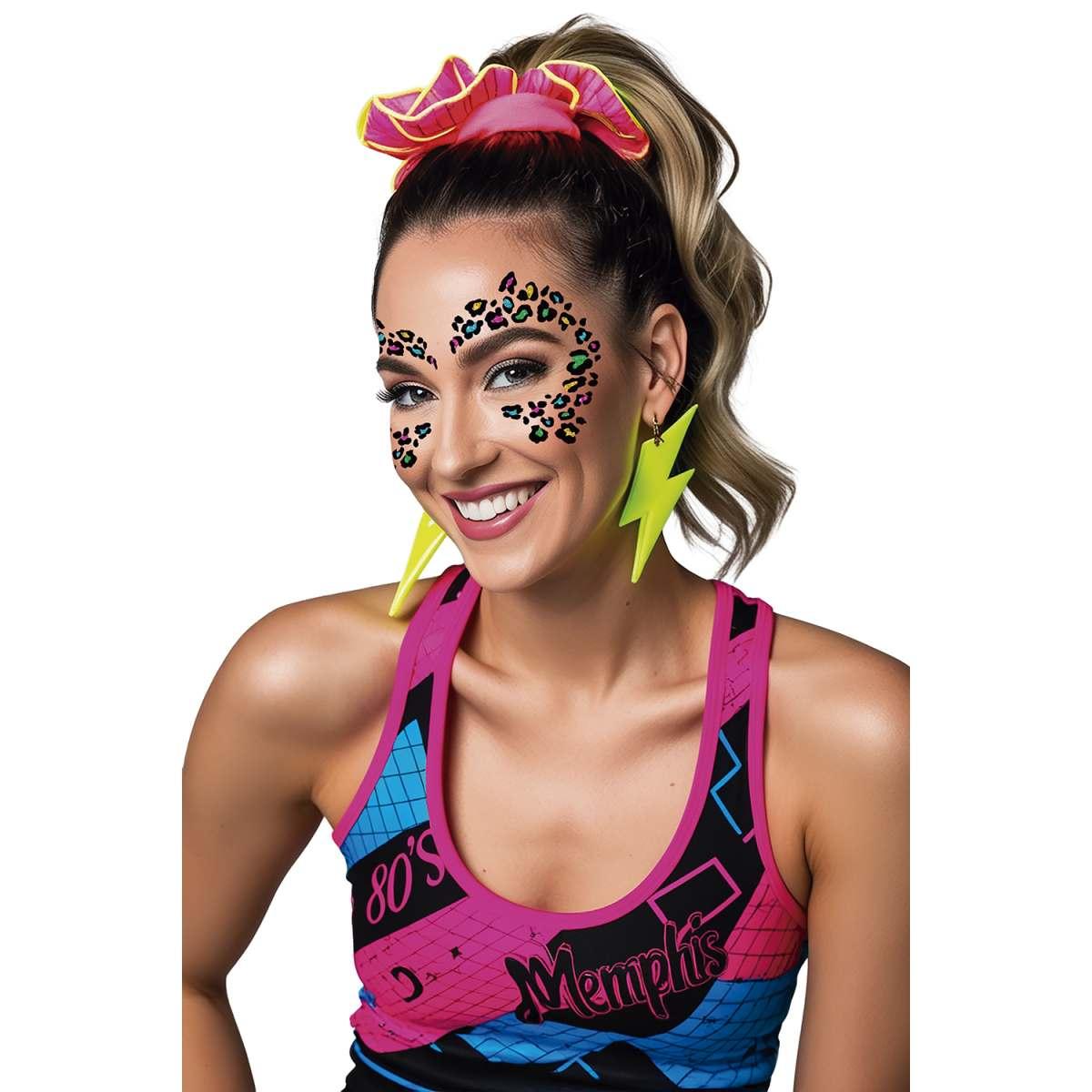 Tatuaggi Viso Rimovibili Leopardo Multicolor |Guirca