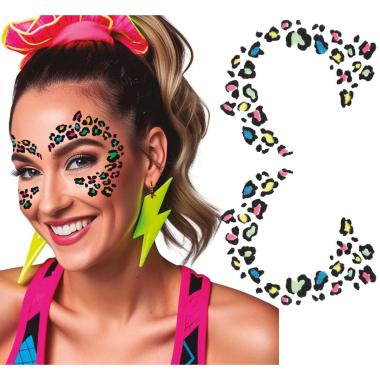 Tatuaggi Viso Rimovibili Leopardo Multicolor |Guirca