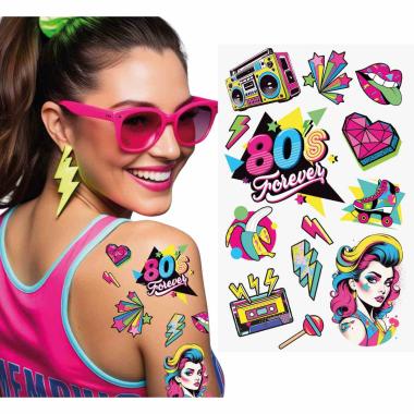 Tatuaggi Rimovibili Corpo Pop Anni 80 Multicolor |Guirca