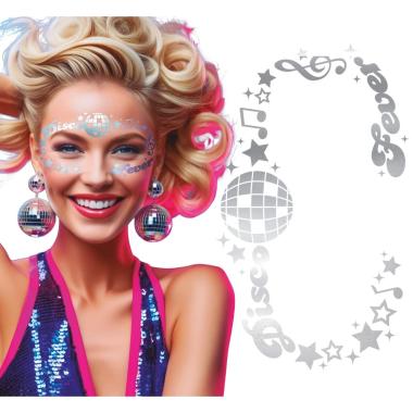 Tatuaggi Viso Rimovibili Disco Argento Glitter |Guirca