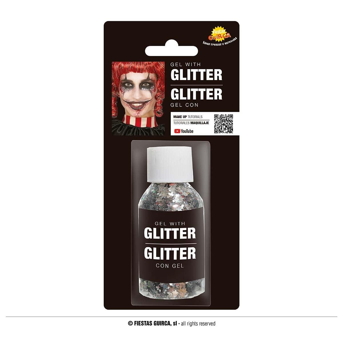 Trucco Gel Glitter Argento Gr.20 |Guirca