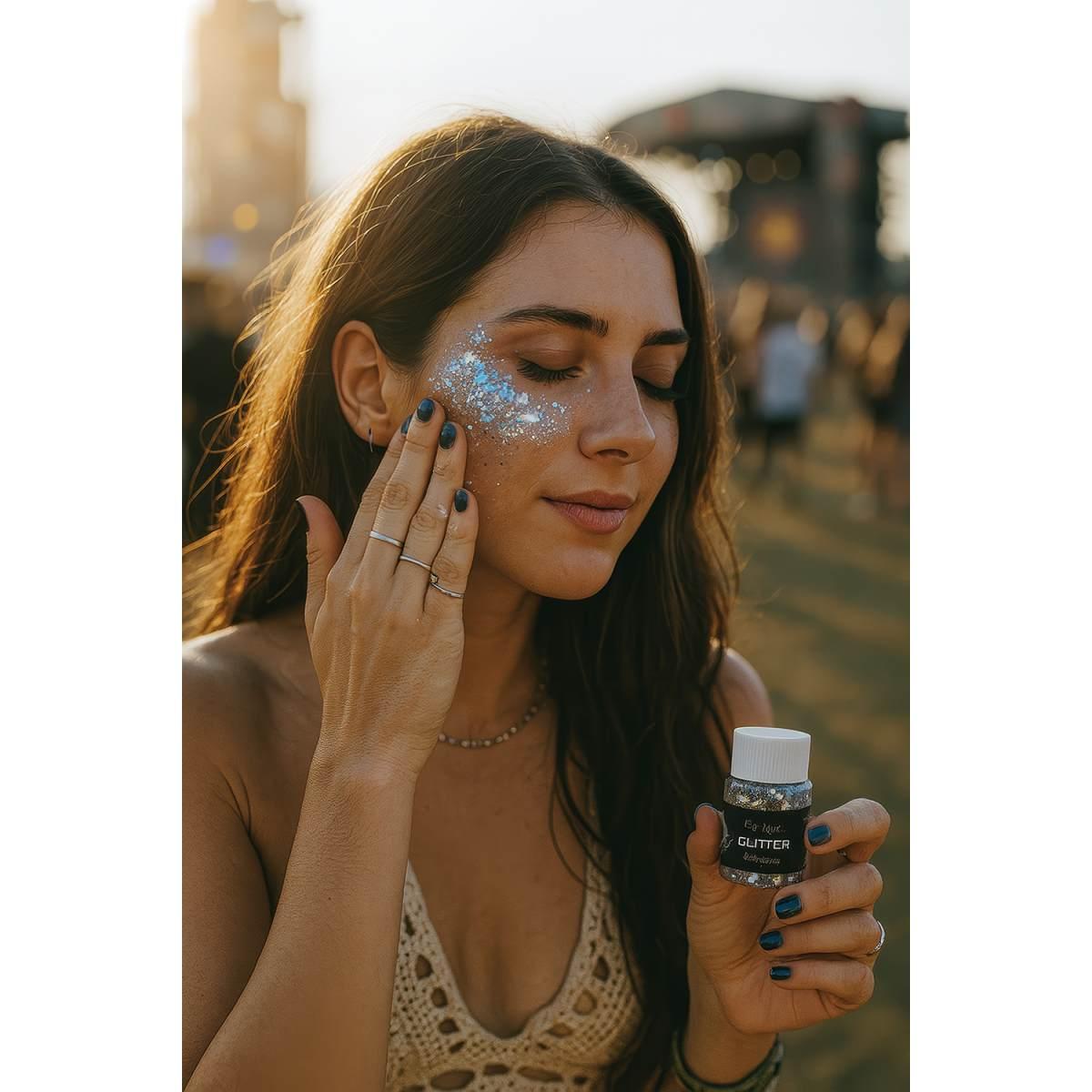 Trucco Gel Glitter Argento Gr.20 |Guirca