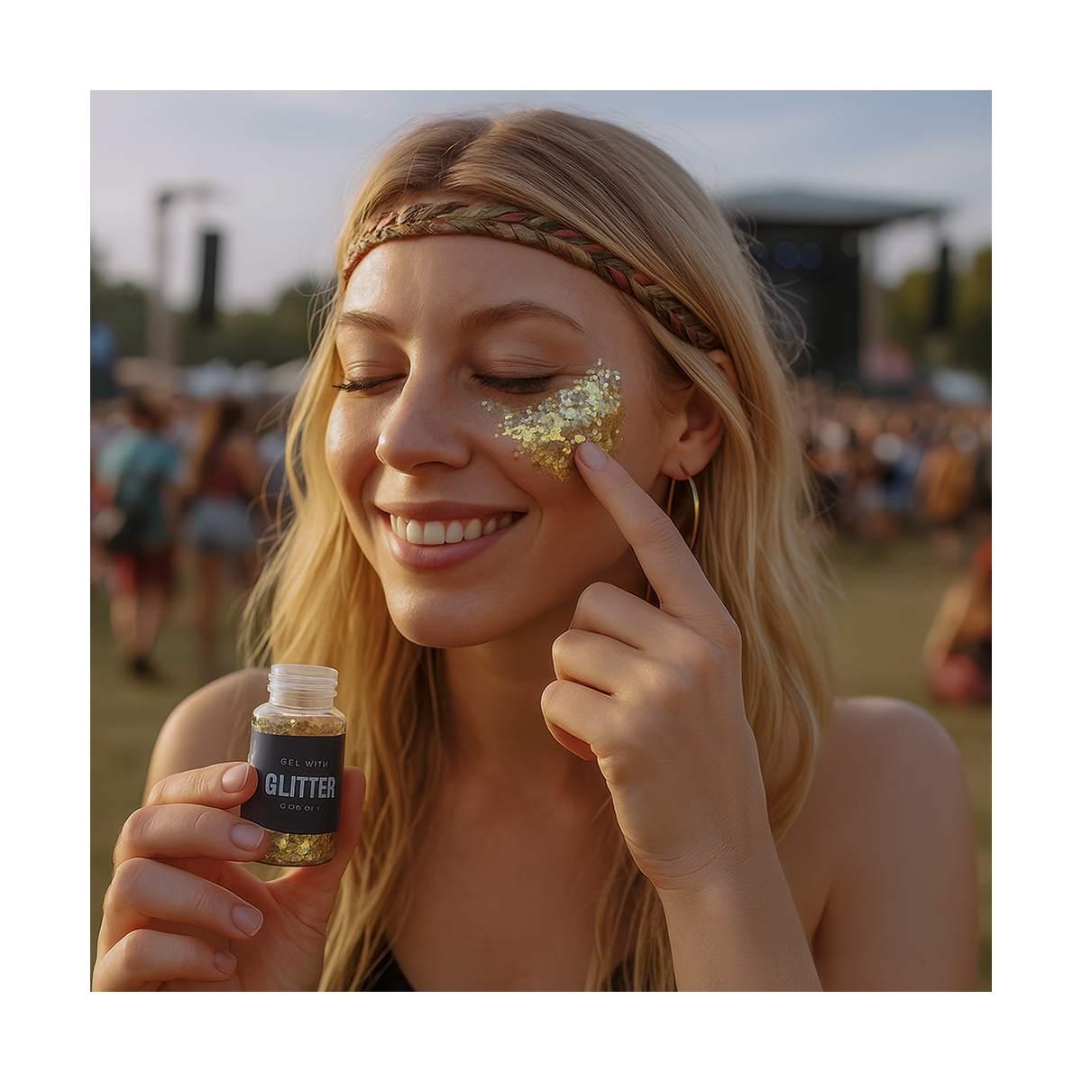 Trucco Gel Glitter Oro Gr.20 |Guirca