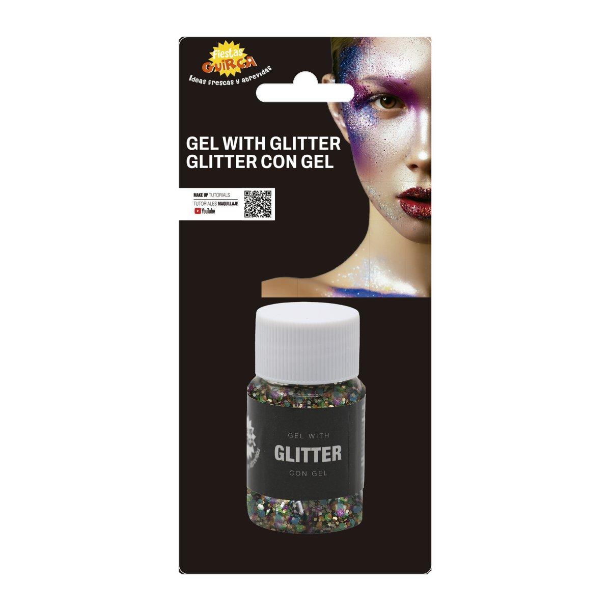 Trucco Gel Glitter Multicolor Gr.20 |Guirca