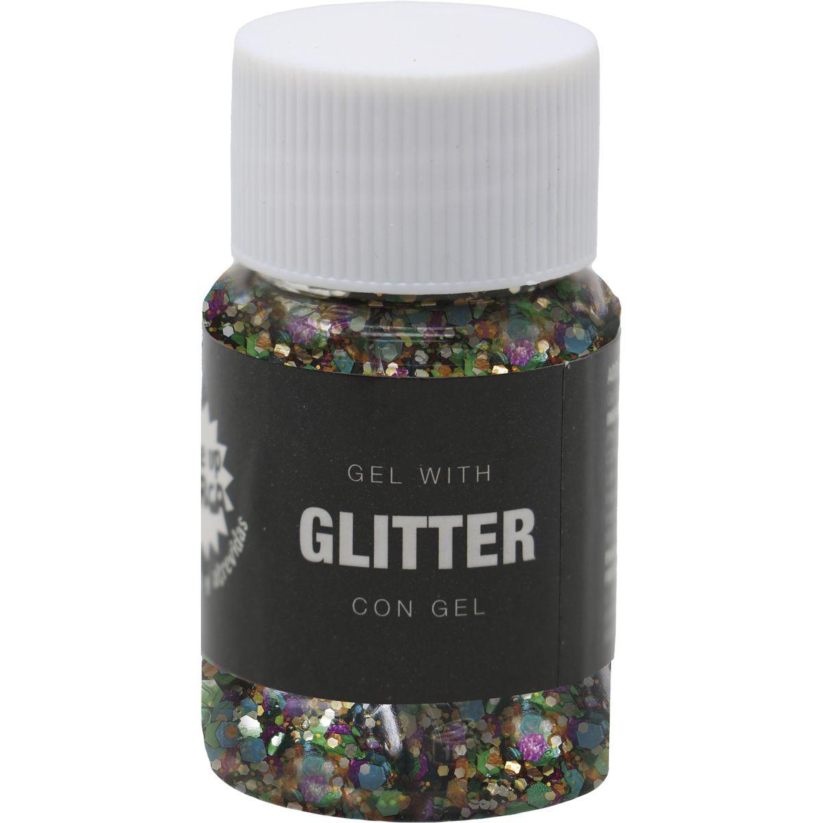 Trucco Gel Glitter Multicolor Gr.20 |Guirca