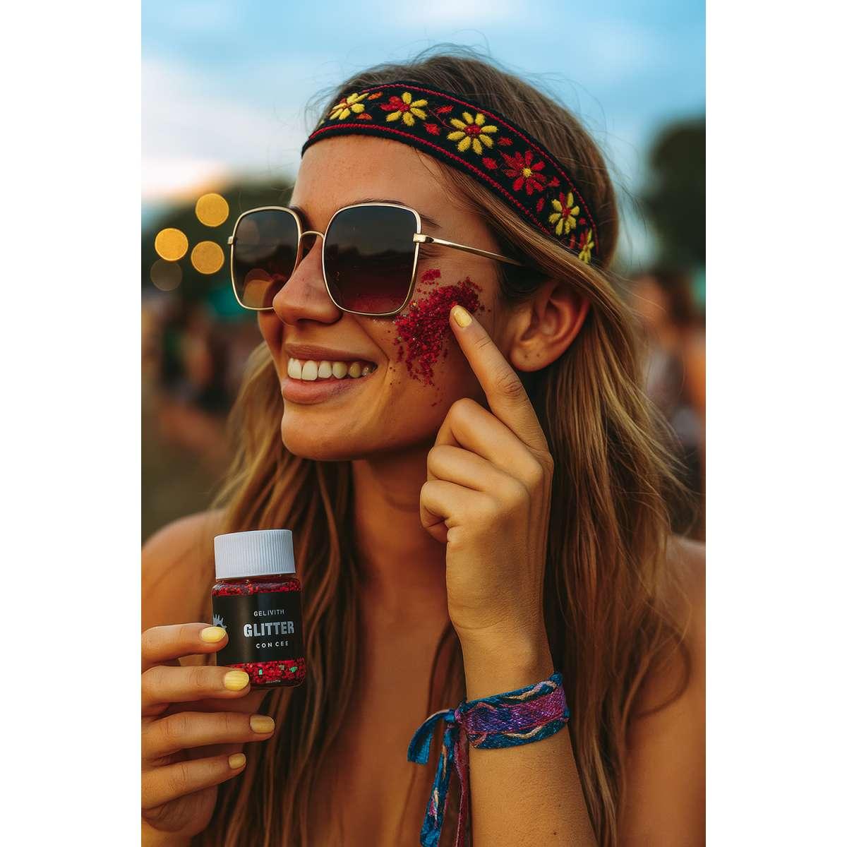 Trucco Gel Glitter Rosso Gr.20 |Guirca
