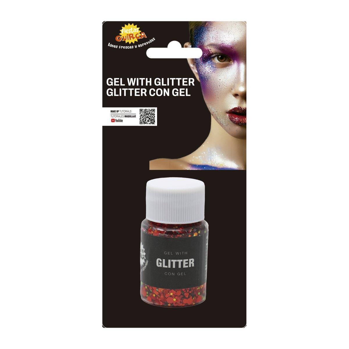 Trucco Gel Glitter Rosso Gr.20 |Guirca