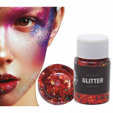 Trucco Gel Glitter Rosso Gr.20 |Guirca