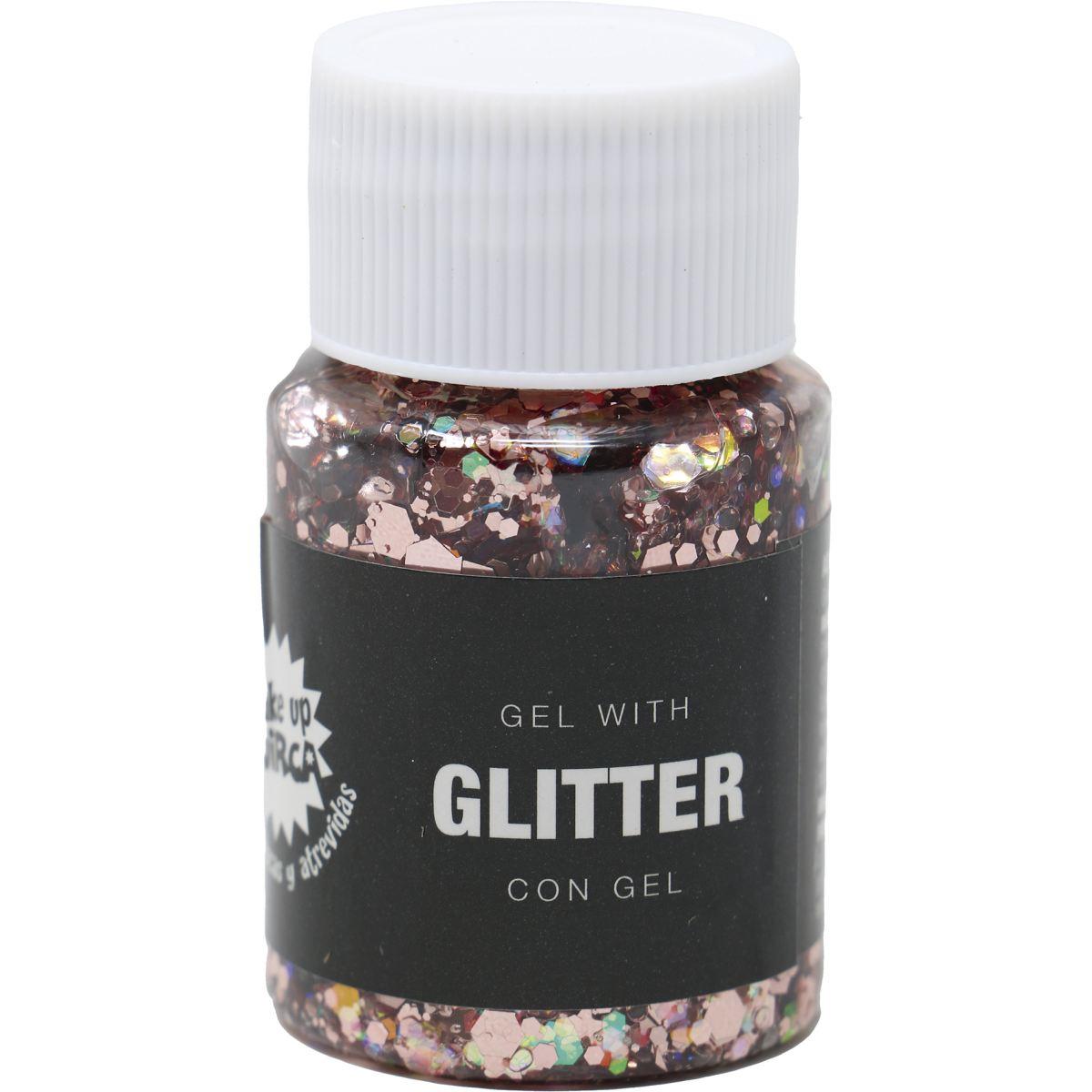 Trucco Gel Glitter Oro Rosa Gr.20 |Guirca