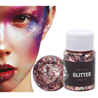 Trucco Gel Glitter Oro Rosa Gr.20 |Guirca