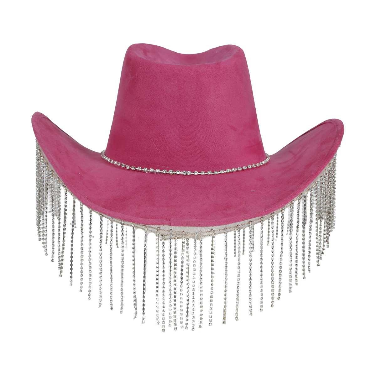 Cappello Cowboy Rosa Con Frange |Guirca