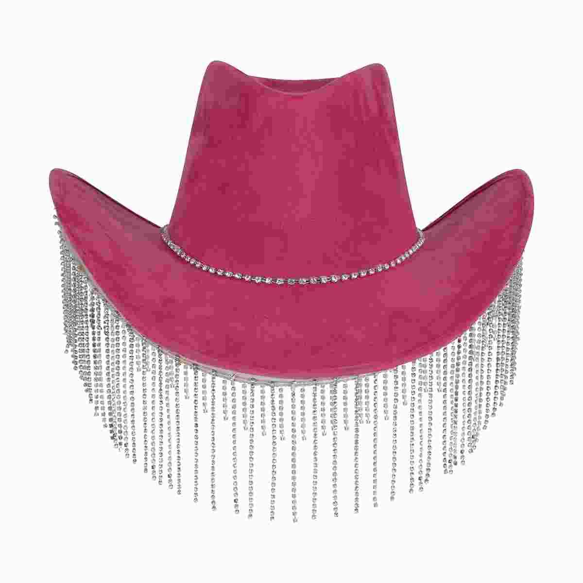Cappello Cowboy Rosa Con Frange |Guirca