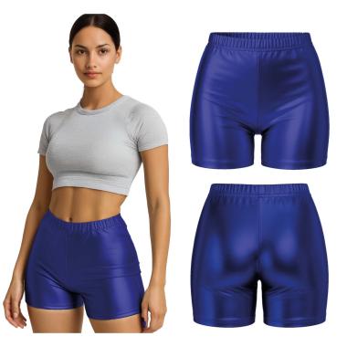 Pantaloncino Metallizzato Blu Corto |Donna