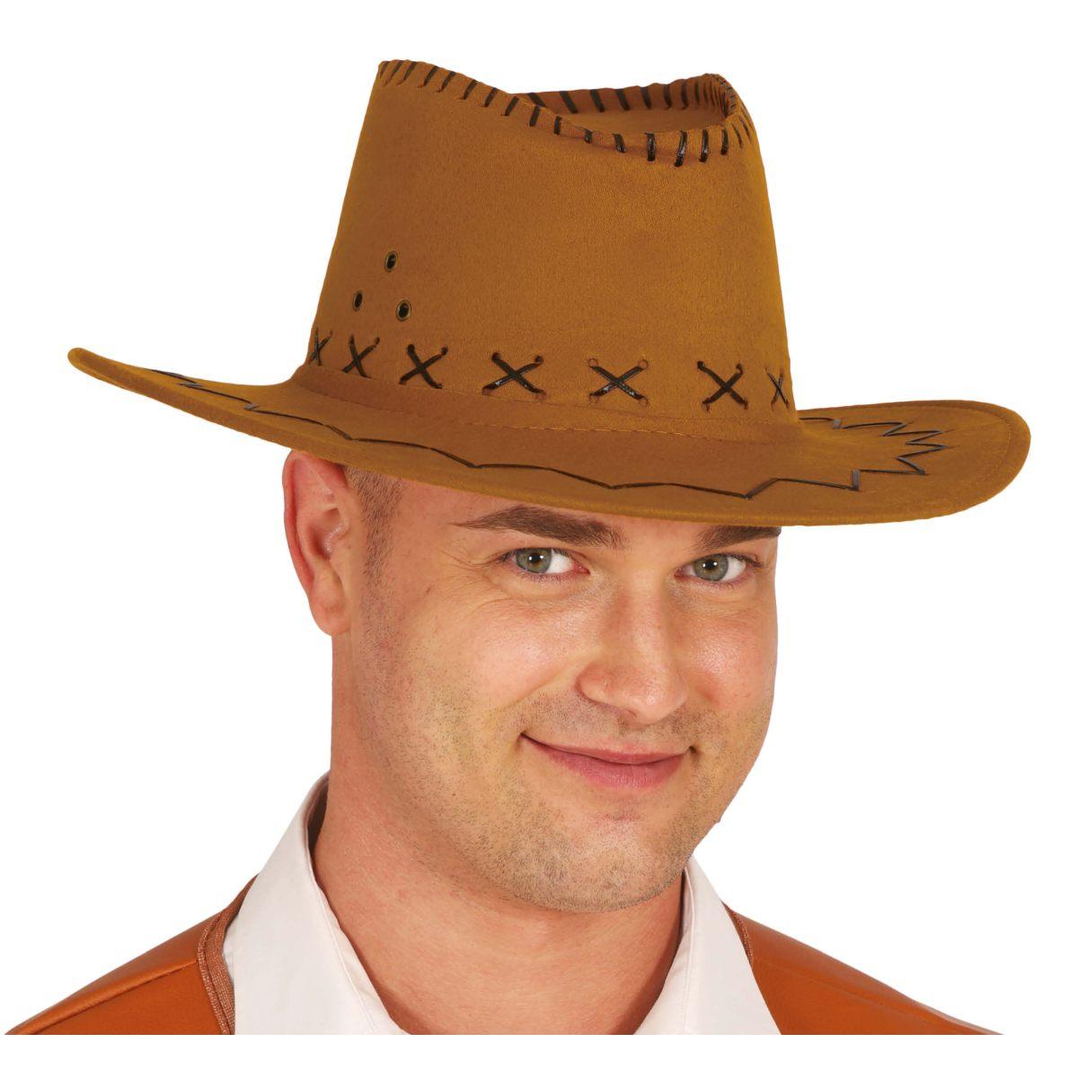 Cappello Cowboy Marrone Chiaro Con Cuciture |Guirca