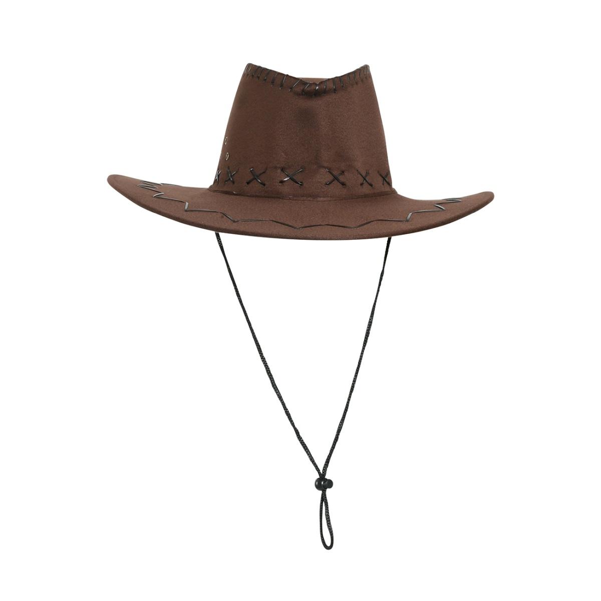 Cappello Cowboy Marrone Chiaro Con Cuciture |Guirca