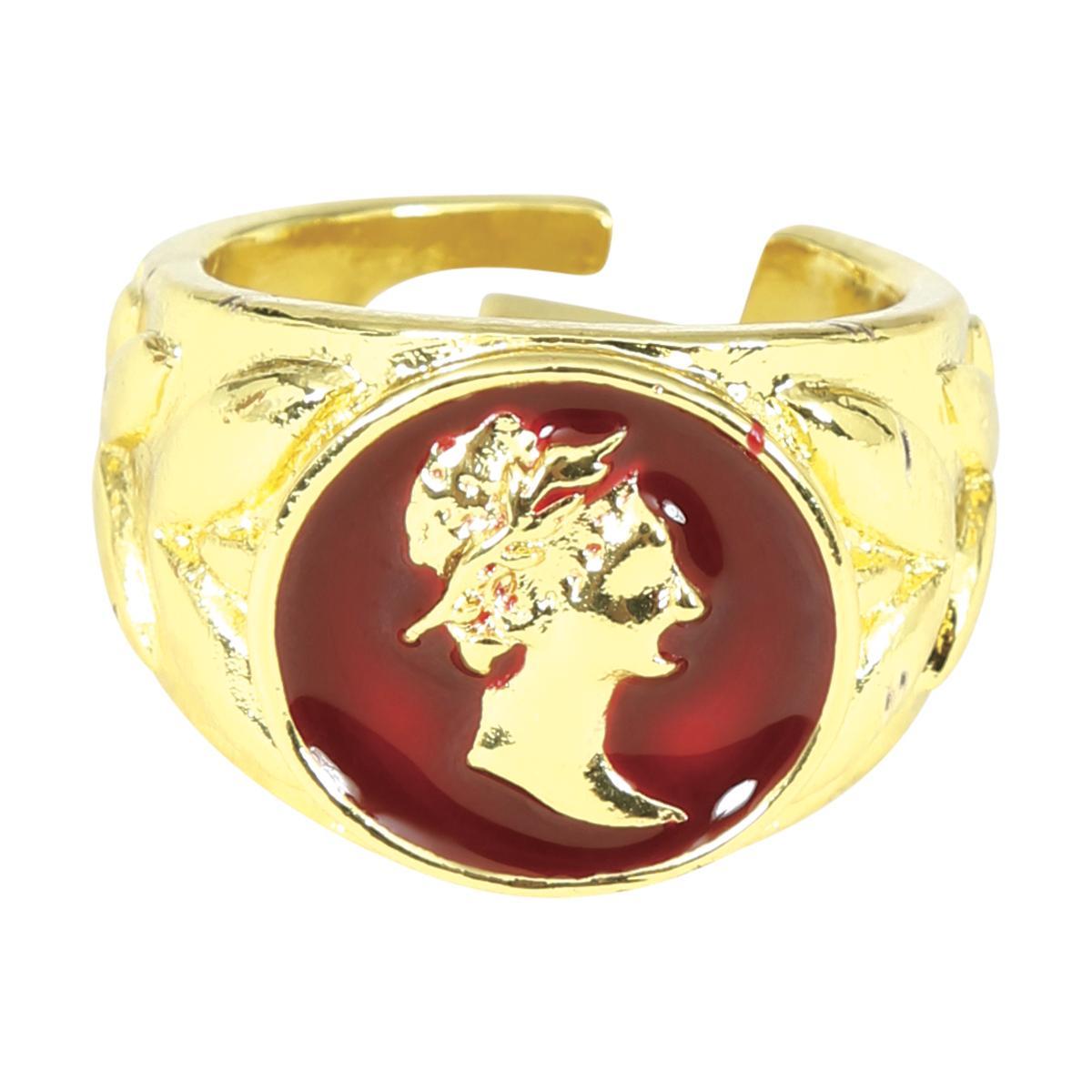Anello Metallo Romano Oro Con Stemma |Guirca