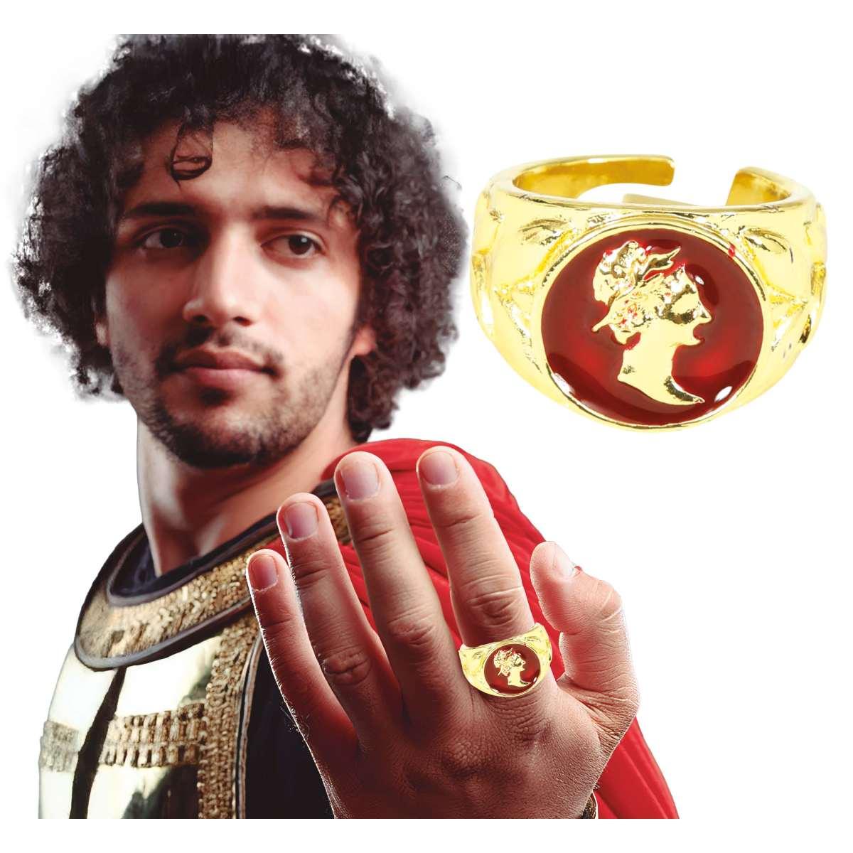 Anello Metallo Romano Oro Con Stemma |Guirca