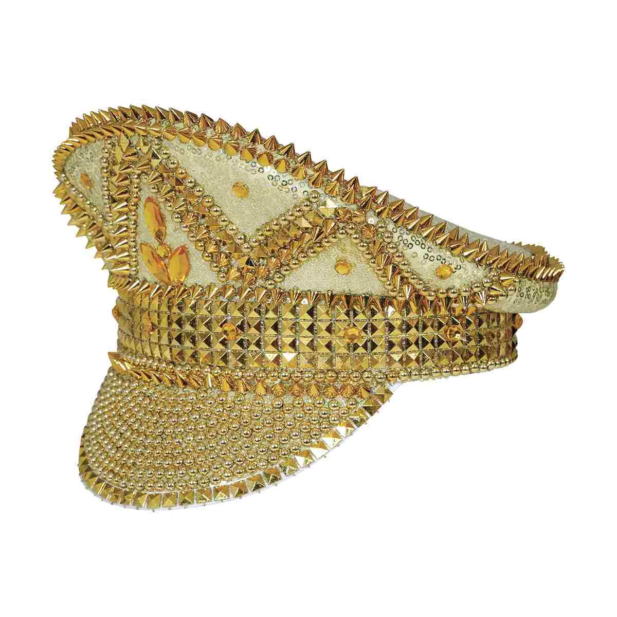 Cappello Oro Con Strass E Visiera |Guirca