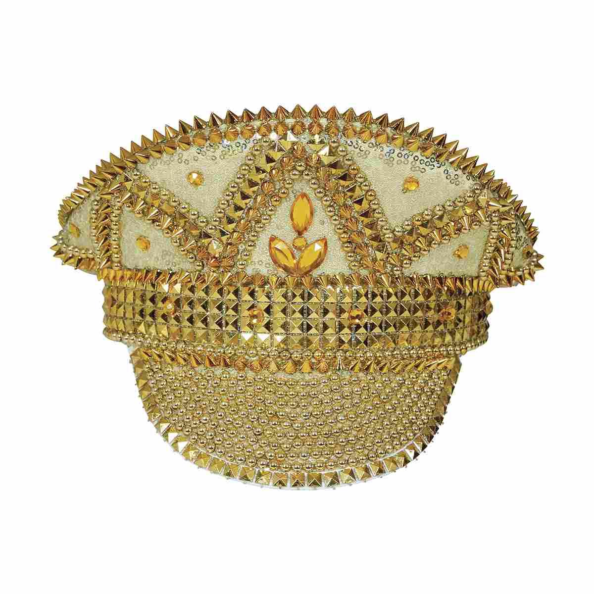 Cappello Oro Con Strass E Visiera |Guirca