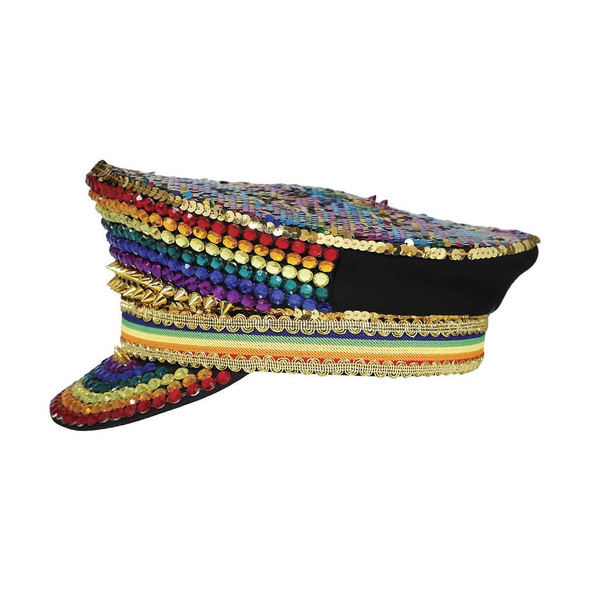 Cappello Multicolor Con Strass E Visiera |Guirca