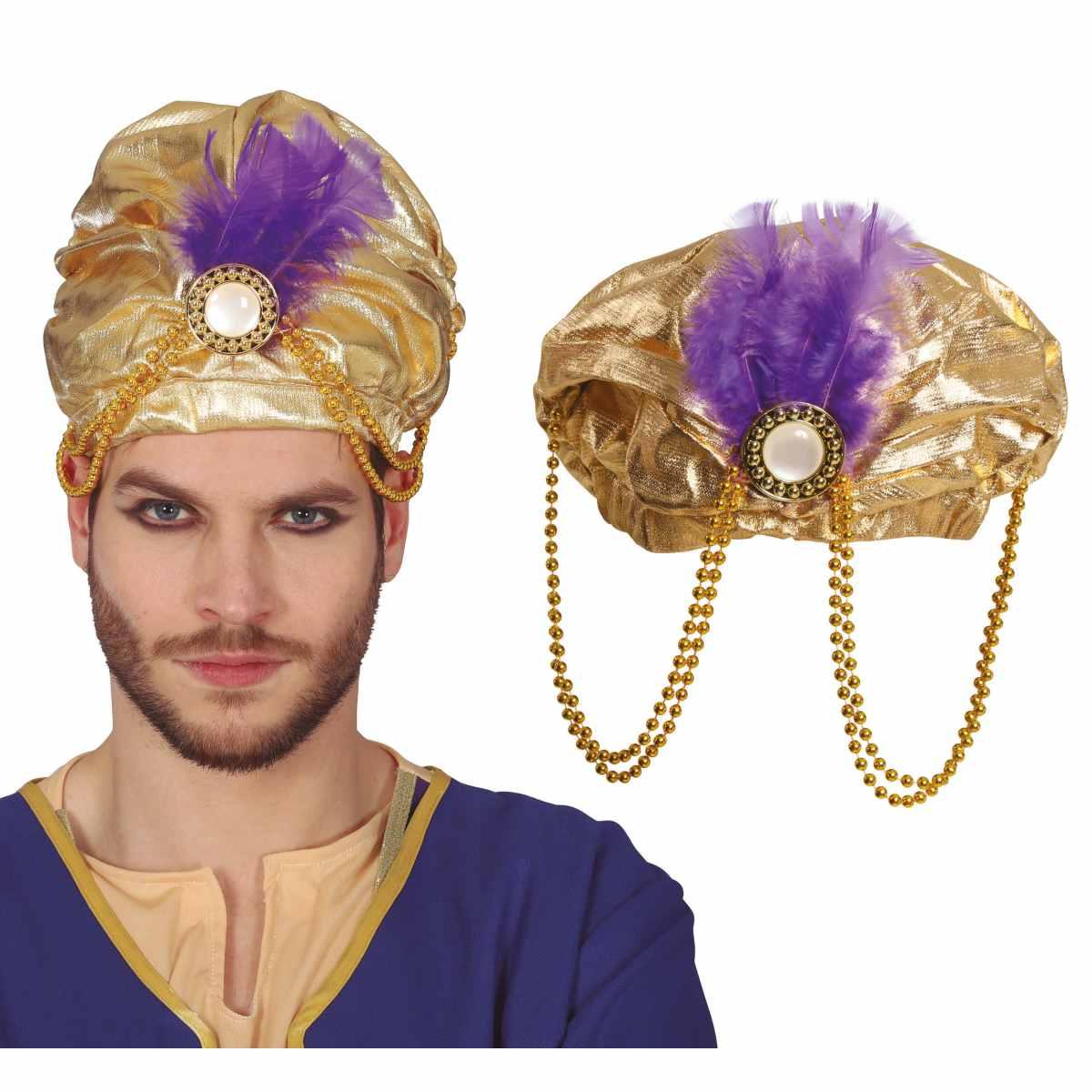 Cappello Turbante Arabo Oro |Guirca