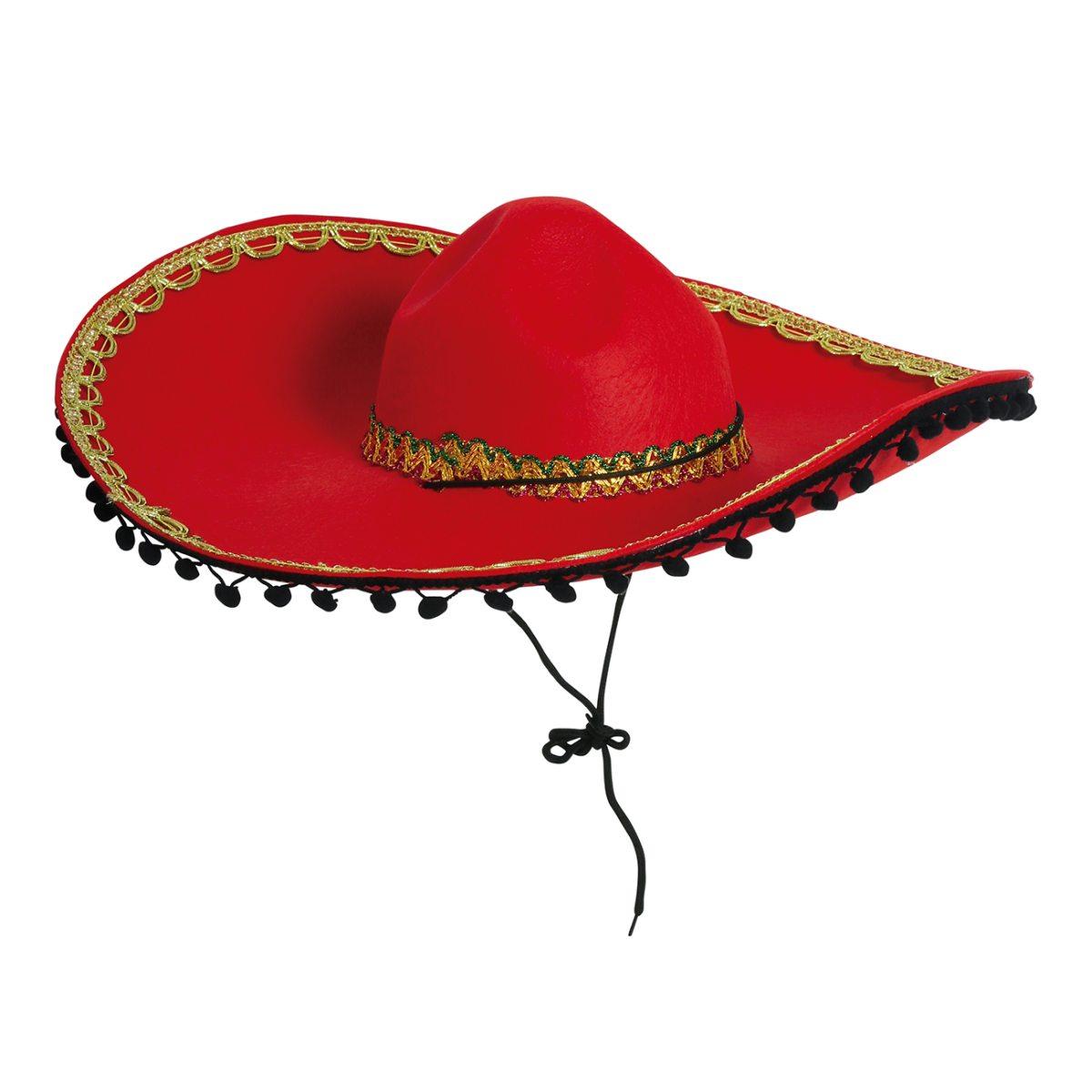 Cappello Sombrero Feltro Rosso |Guirca