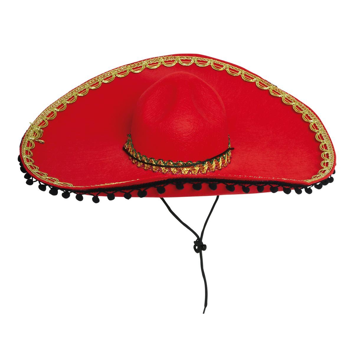 Cappello Sombrero Feltro Rosso |Guirca