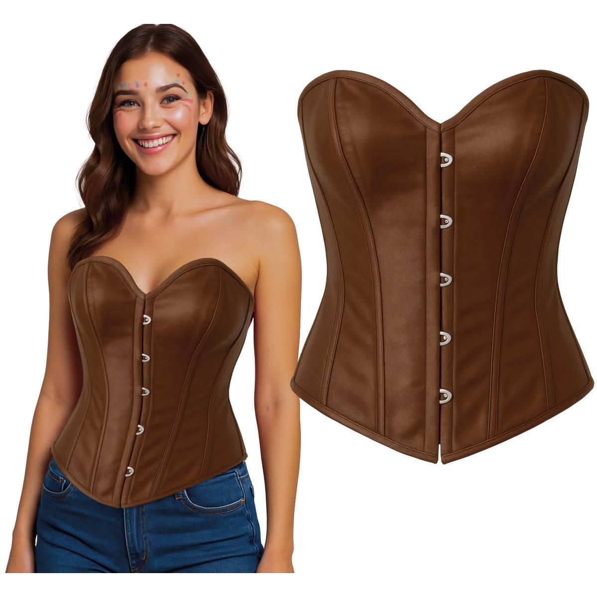 Bustino Corpetto Marrone con Lacci |Donna